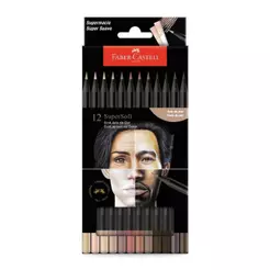 Lápis de cor SuperSoft 12 cores tons de pele 210713 Faber-Castell