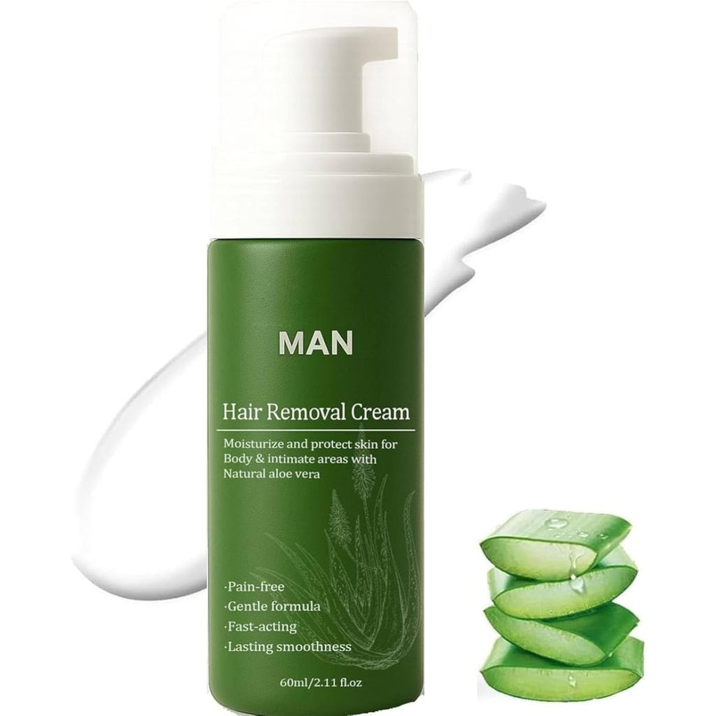 BotaneManHairRemoal, Remoção de Pelos para Homens, Remoção de Pelos Masculinos com Aloe Vera para o Rosto, Corpo e Áreas