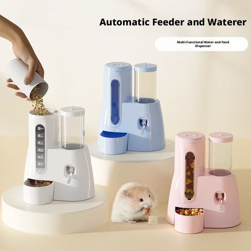 Alimentador para animais de estimação Hamster Bebedor de alimentação automático Pequeno animal de estimação Alimentador