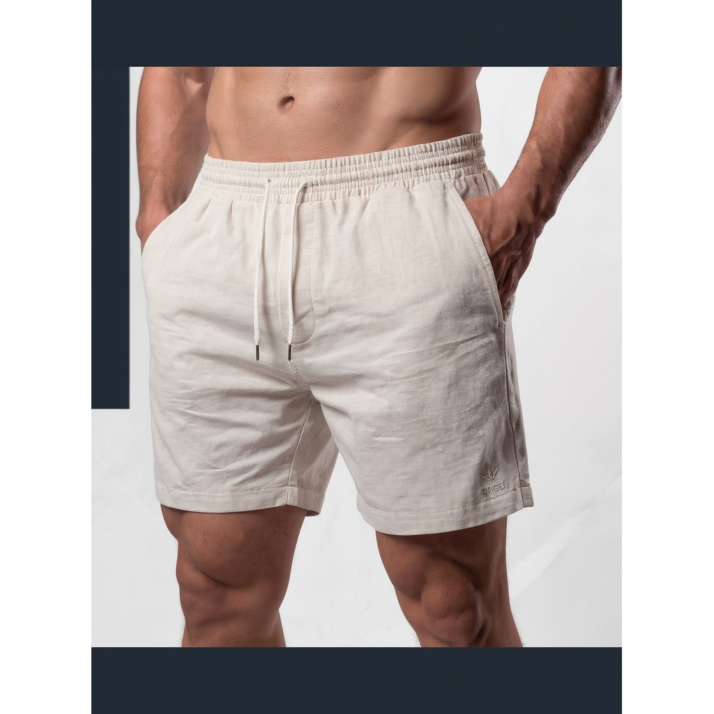 Kit 2 Bermudas Masculinas Linho Elastano Praiana Confortável Verão — Estilo Paulista