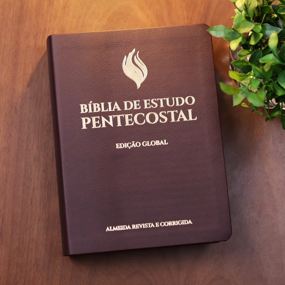 Bíblia de Estudo Pentecostal | Edição Global | ARC | Letra Grande | Capa Luxo Vinho · foto 2