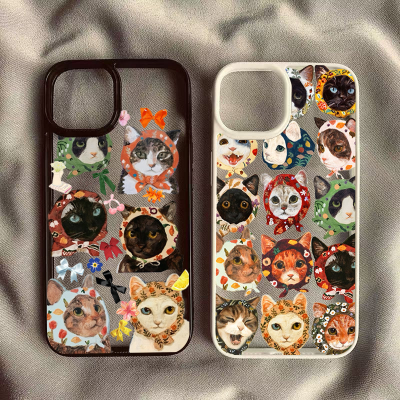 Gato Colorido Claro Caso De Telefone Para Samsung Galaxy S26 S25 S24 Ultra A06 A16 A56 A54 A55 A35 A15 A34 5G S23 S25 FE