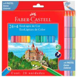Lápis de cor 24 cores + 4 cores pastel 120124+4P\116128 Faber-Castell