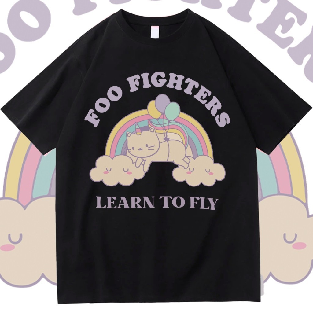 Camiseta Masculino Learn to Fly Estampado Camisa 100% Algodão Feminino Plus Size Oversized Envio Rápido