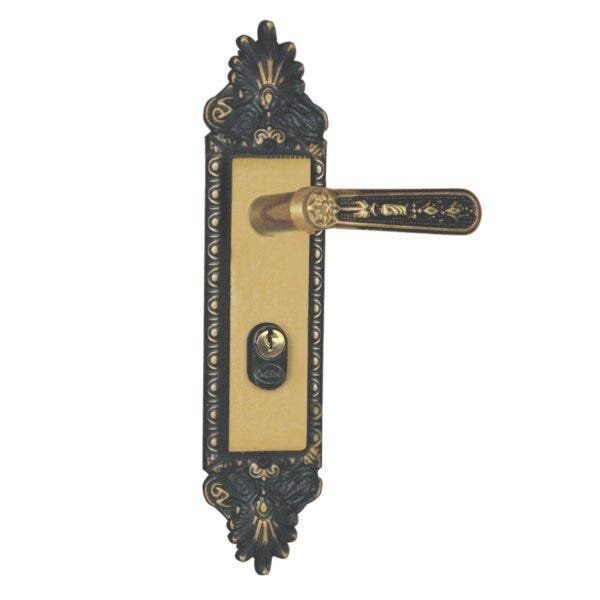 Fechadura Externa Espelho Aço 40mm MGM Colonial Bronze Latonado Externa