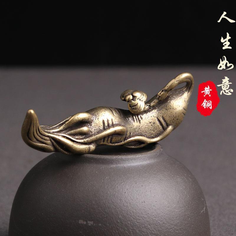 Life Ruyi Copperware Estudo Quatro Tesouros Porta-canetas criativo Porta-canetas Enfeites Chá Pet Caligrafia Caligrafia 