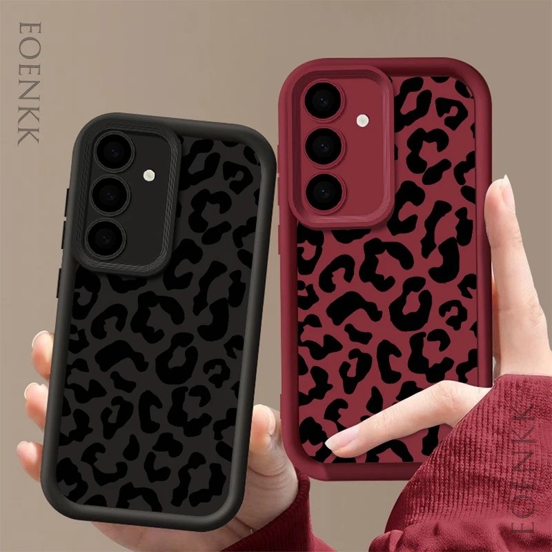 INS Leopard Print Phone Case For Samsung Galaxy S25 S22 S21 S23 S20 S24 Ultra FE A35 A15 A25 A55 Note 20 Plus 5G Soft Co