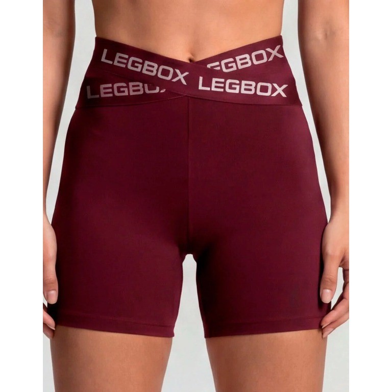 Short Fitness Cross Vinho Legbox Academia Treino Ginastica