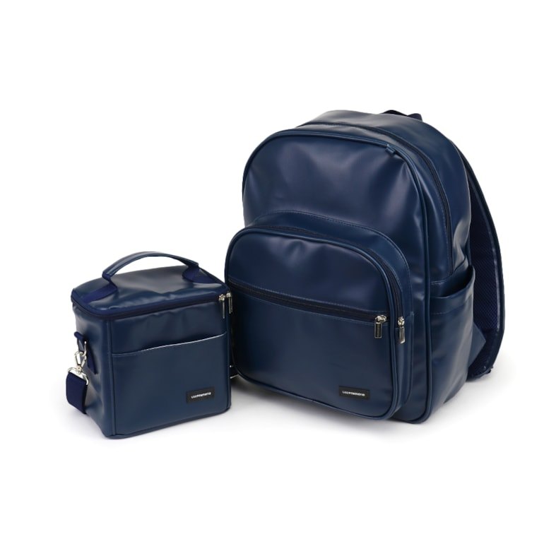 Kit Mochila Essential + Térmica Move Mini Azul Atlântico
