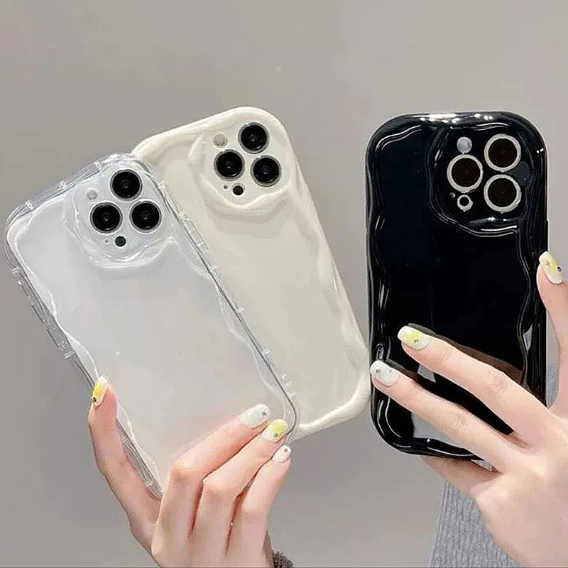 Capa Transparente para Samsung Galaxy S24 Ultra S23 S22 Plus S21 S20 FE A25 A55 A35 A15 A05 A05S, Capa 3D em Cor Sólida