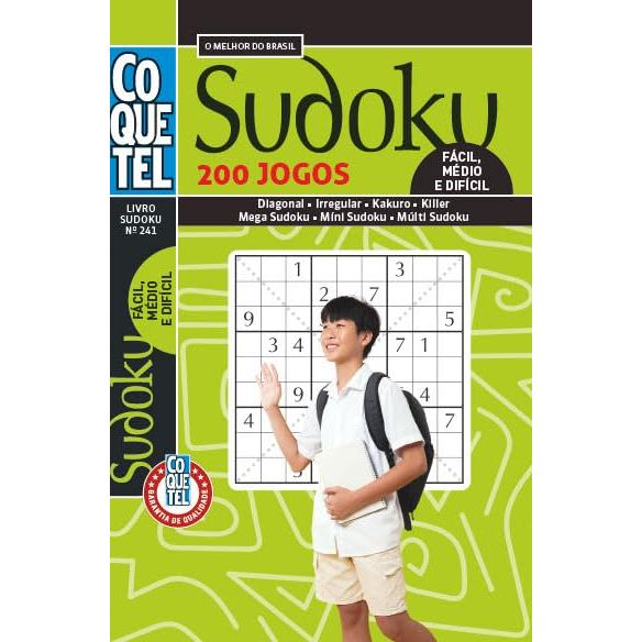 Livro Coquetel Sudoku 241 | Fácil, Médio e Difícil