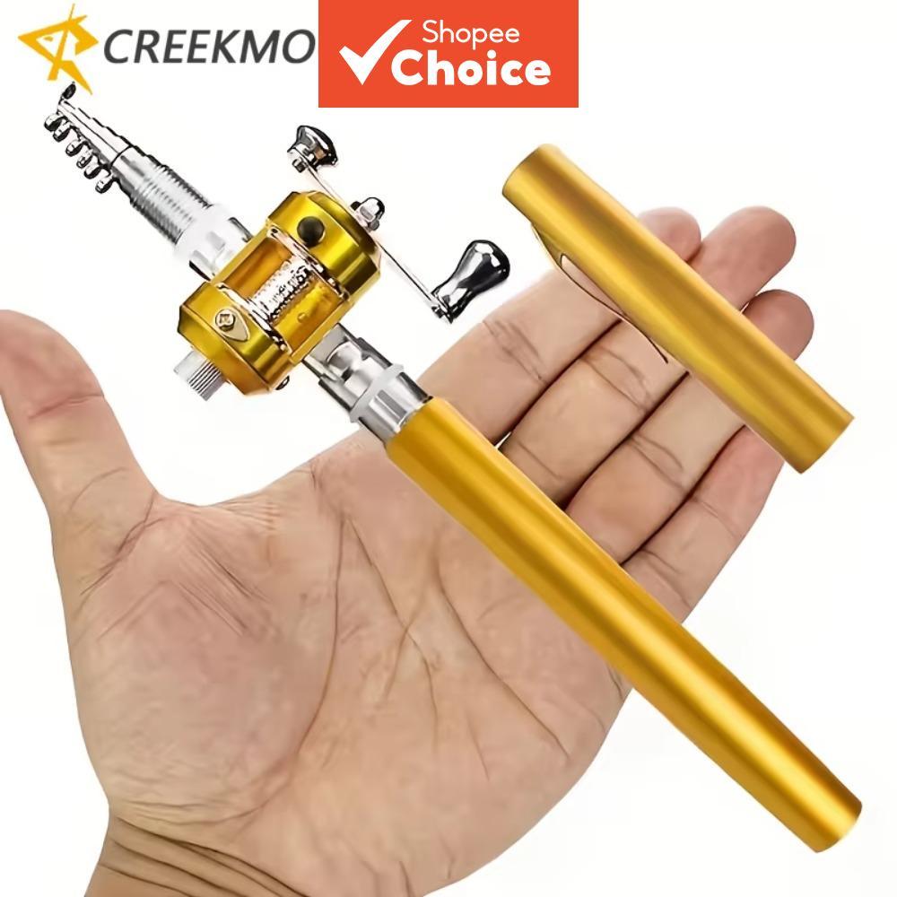 Conjunto Combo Vara e Carretilha de Pesca no Gelo de Bolso – Kit Completo Portátil Telescópico em Formato de Caneta para