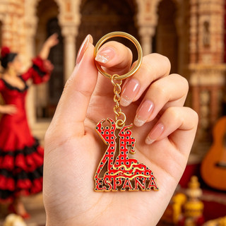 Espanha Flamengo Dancer Chaveiro Pingente de Metal Europeu Lembrança de Viagem Europeia Lembrança Criativa
