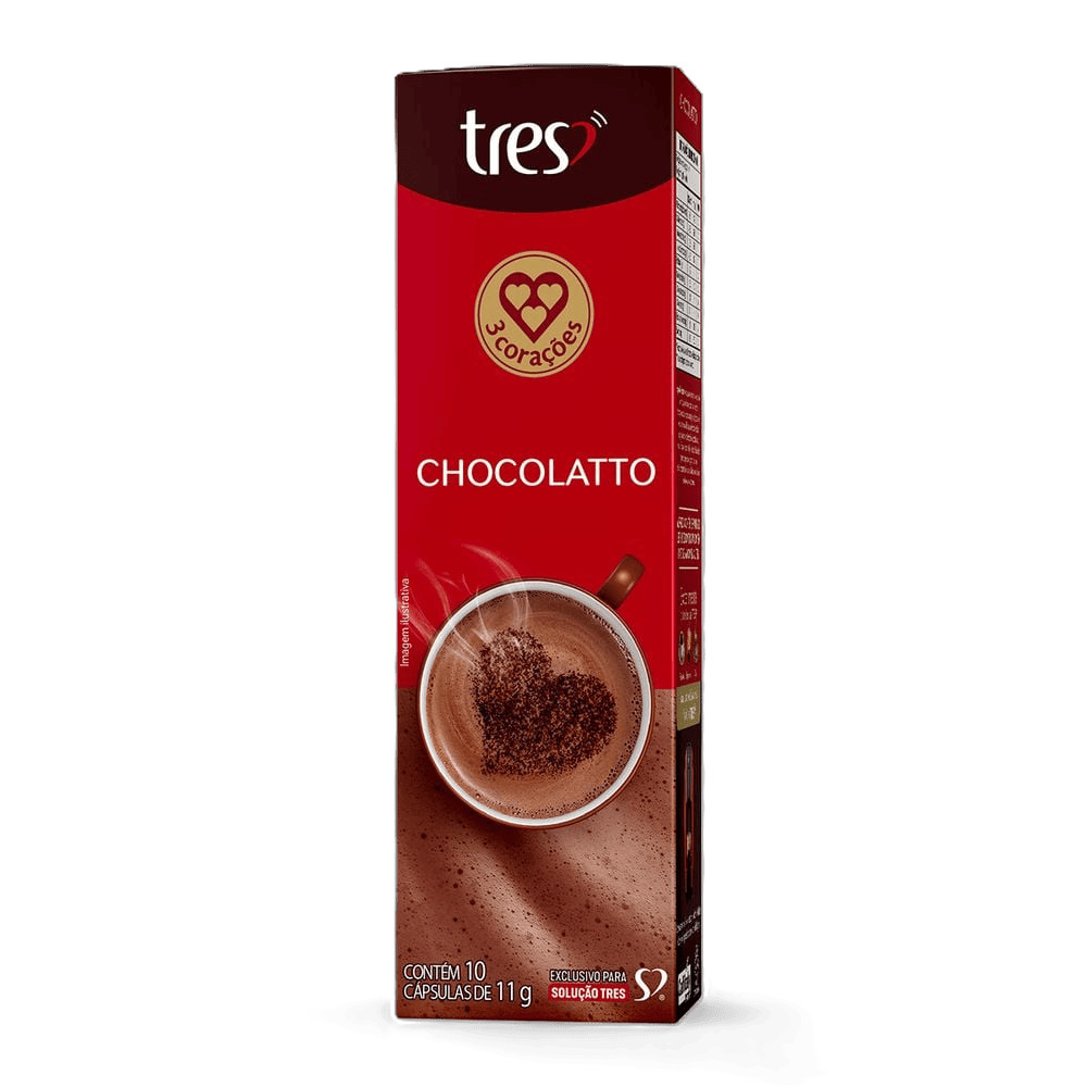 3 Corações Chocolate quente em cápsula chocolatto 10 unidades 110g