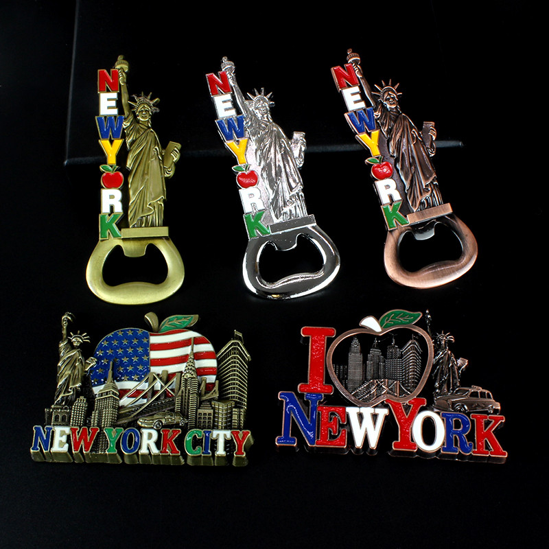 American NEW YORK Lembranças turísticas Adesivos de geladeira Adesivos magnéticos Adesivos de Metal Lembranças de Nova Y