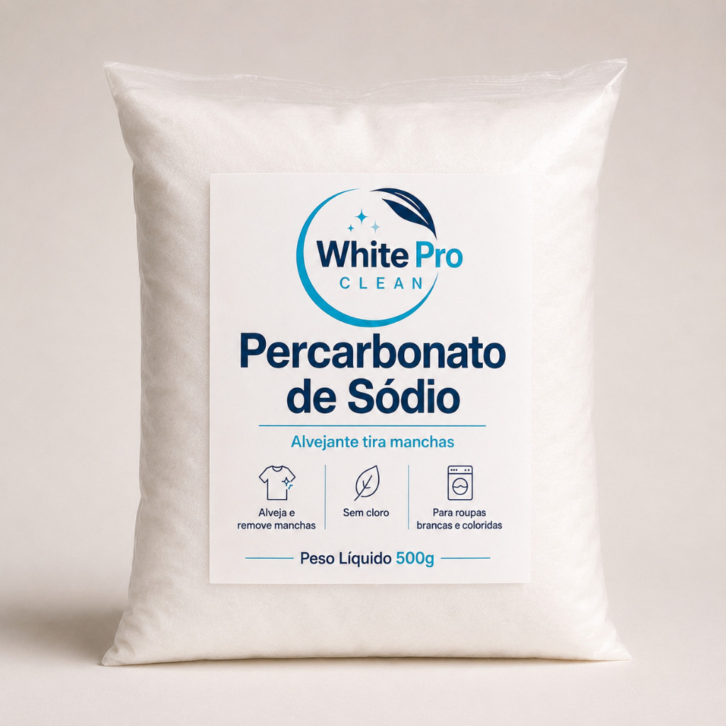 Percarbonato de Sódio White Pro 500g 100% Puro Limpeza Geral