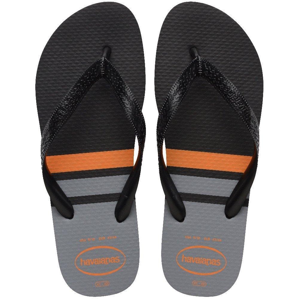 Havaianas Color Essential Preto/Laranja/Cinza Aço