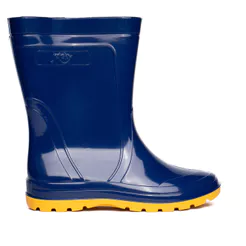 Bota Galocha Infantil Jetsky Chuva Impermeável Azul/Laranja