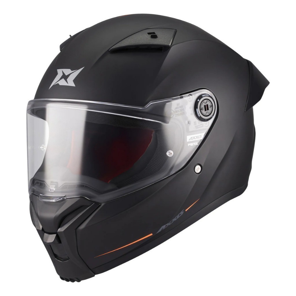 Capacete Axxis Fenix Solid A1 Preto Fosco Motociclista Viseira Cristal