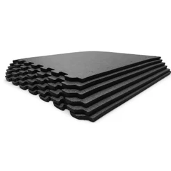 Kit 12 Tatames 20mm Preto 100cm x 100cm x 2cm Confortavel Arte Marcial JiuJitsu Academia Fitness