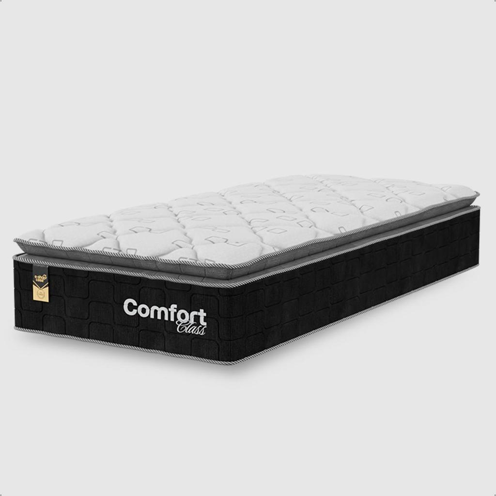 Colchão Solteiro Comfort Class Pillow Top 28x88x188cm - Preto - e-Shop Casa