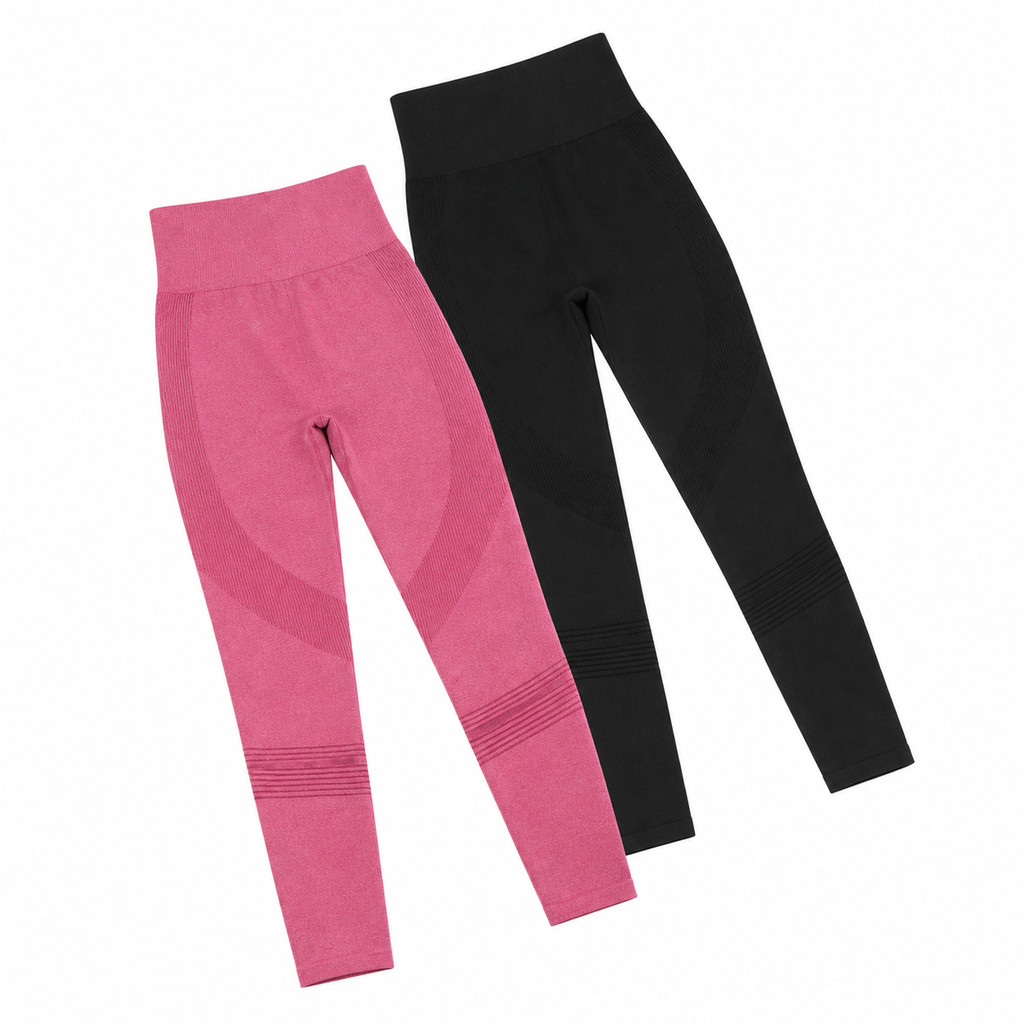 Kit 2 Calcas Legging Levanta Bumbum Tecido Grosso Nao Transparente Cos Alto Que Nao Enrola Academia e Dia a Dia P ao G