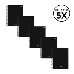Kit Com 05 Cadernos 1 Matéria Universtario Stiff - Jandaia Kit:5Pretos'