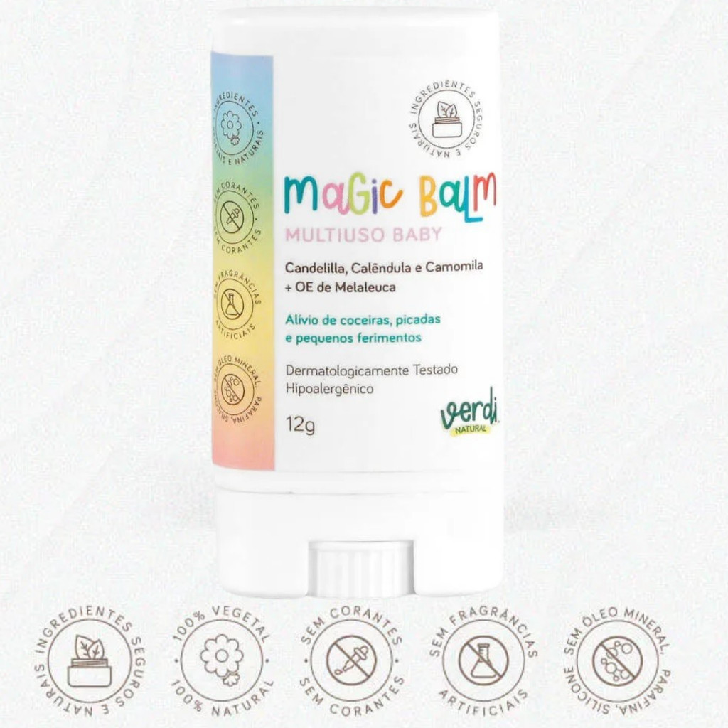 Magic Balm Bálsamo Multiuso para Alívio de Picadas e Coceiras - Verdi Natural - Envio Imediato