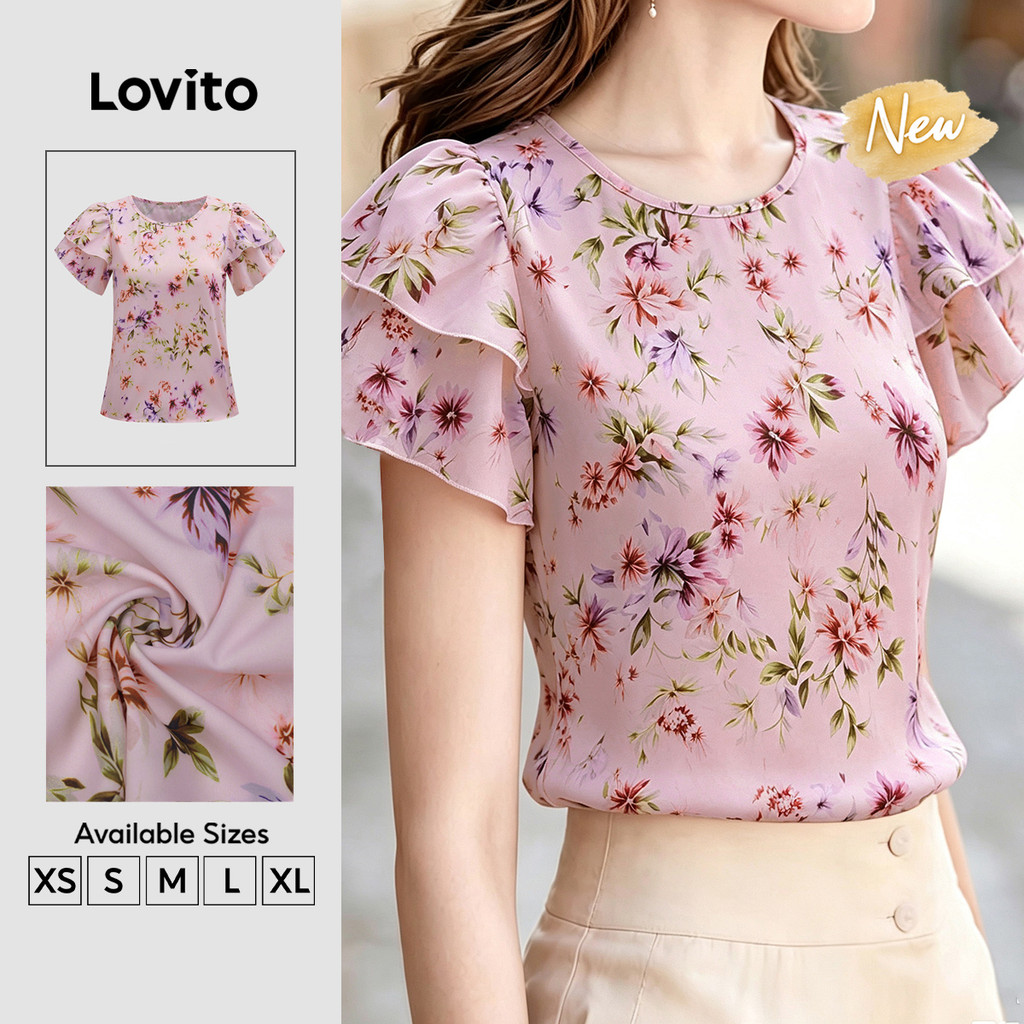 (New Arrival) Lovito Blusa Casual Feminina Primavera/Verão LK7ED514