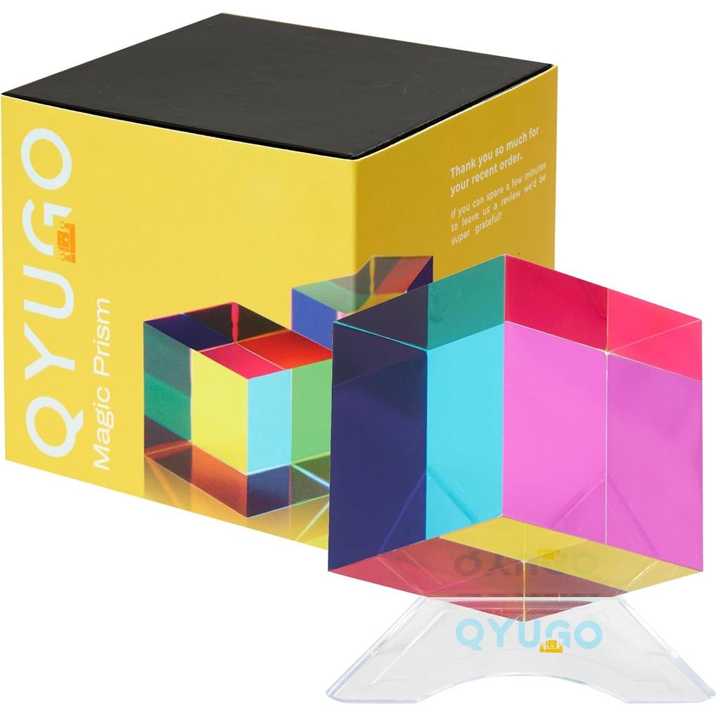 QYUGO ®   Cubo de Cores em Acrílico (50mm) – Brinquedo de Mesa para Mistura de Cores CMY em Acrílico |   Presente Educac