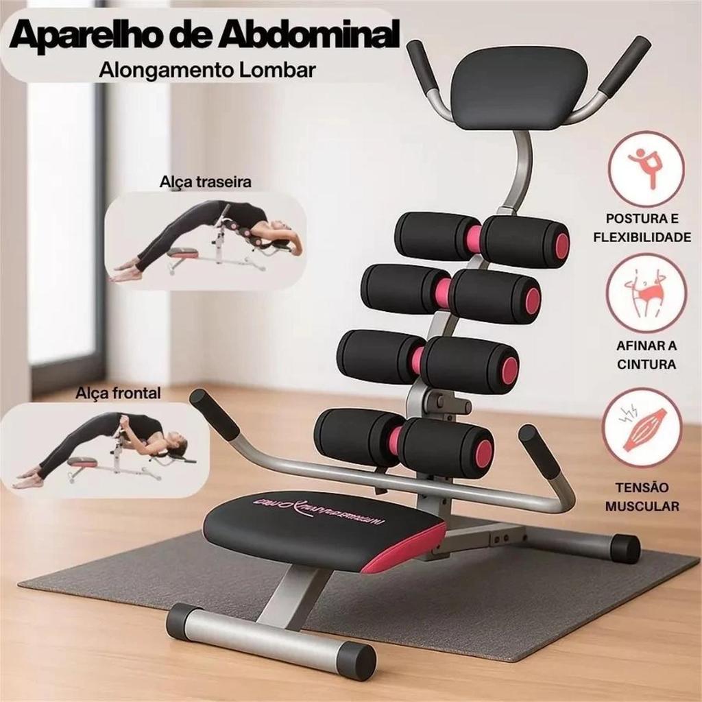 Aparelho de Abdominal Alongamento Lombar Perder Barriga Academia em Casa Multifuncional