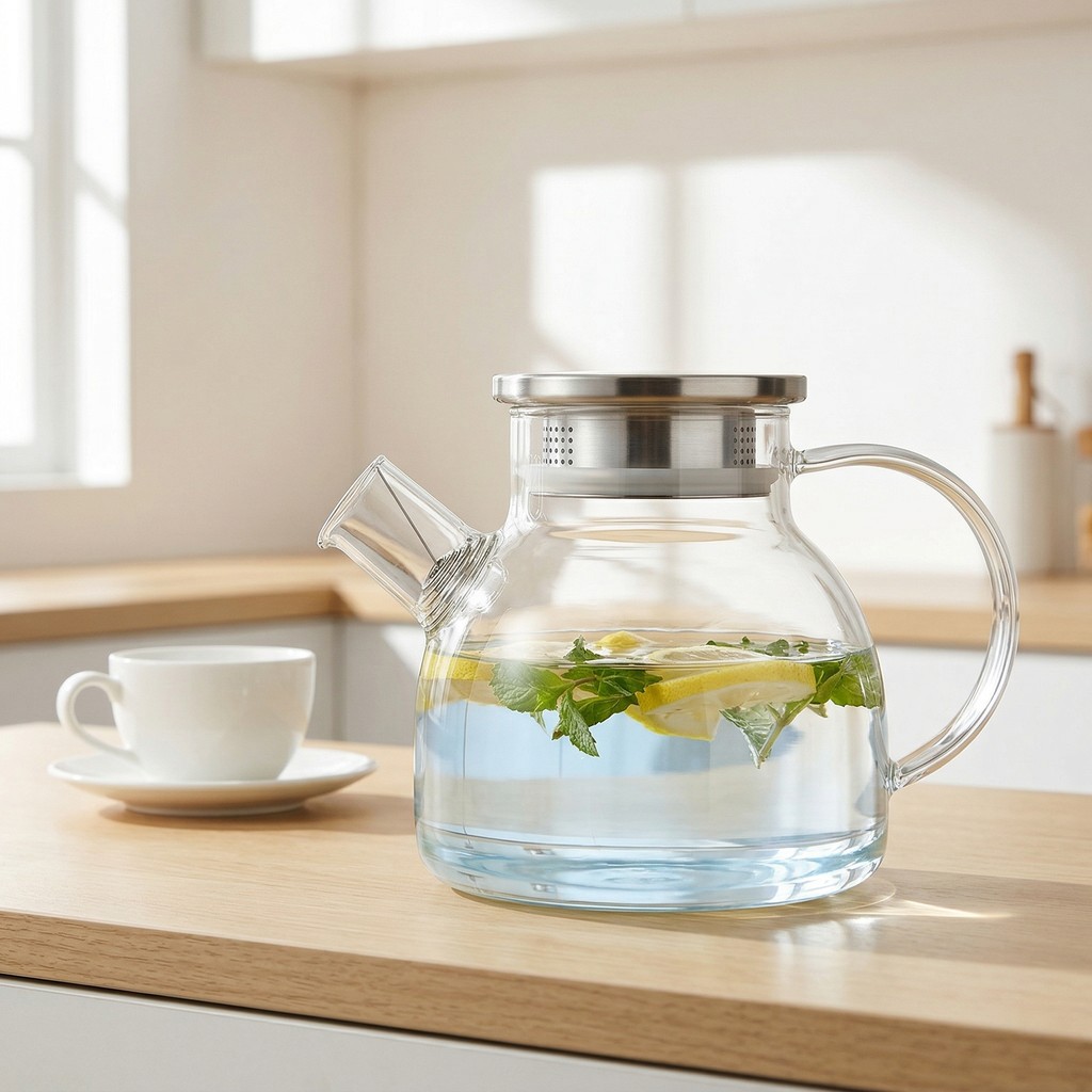 Chaleira dedicada de vidro com alto teor de borosilicato com escala Bule Chaleira resistente a altas temperaturas para f