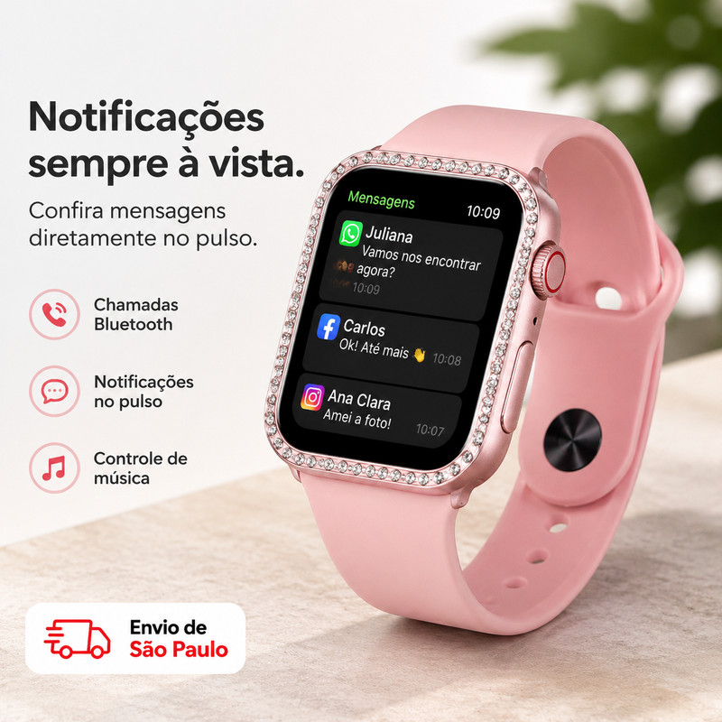 Os novos smartwatches Mini, Pro e Plus de 38mm de 2026 são uma escolha ideal para o seu dia a dia, com um design moderno