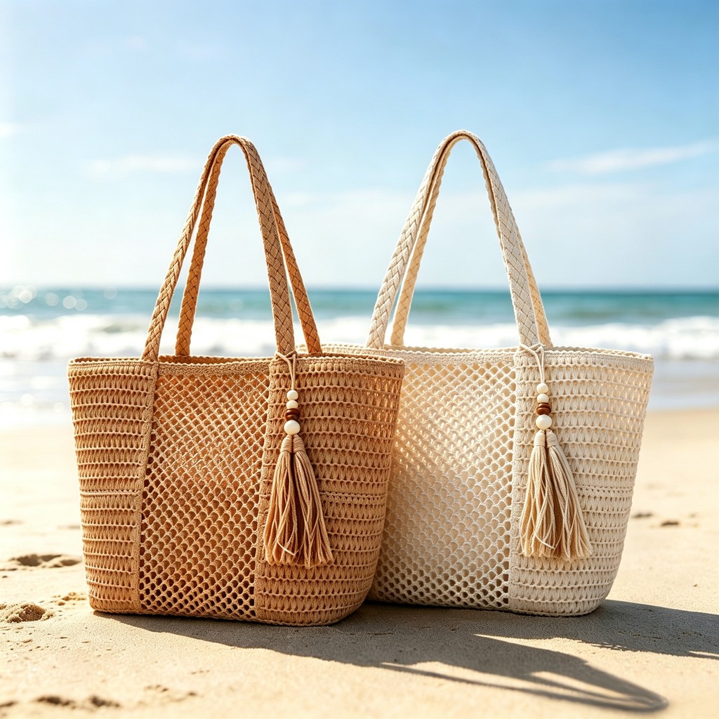Bolsa de praia de palha grande com zíper verão portátil nova moda bolsa Elegante Grande e Resistente leve À prova d'águ