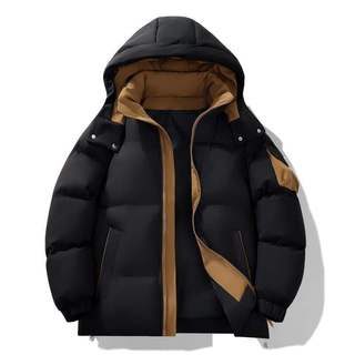 Outono inverno novo estilo de alta qualidade Casual com capuz destacável jaqueta acolchoada de algodão masculina Street 