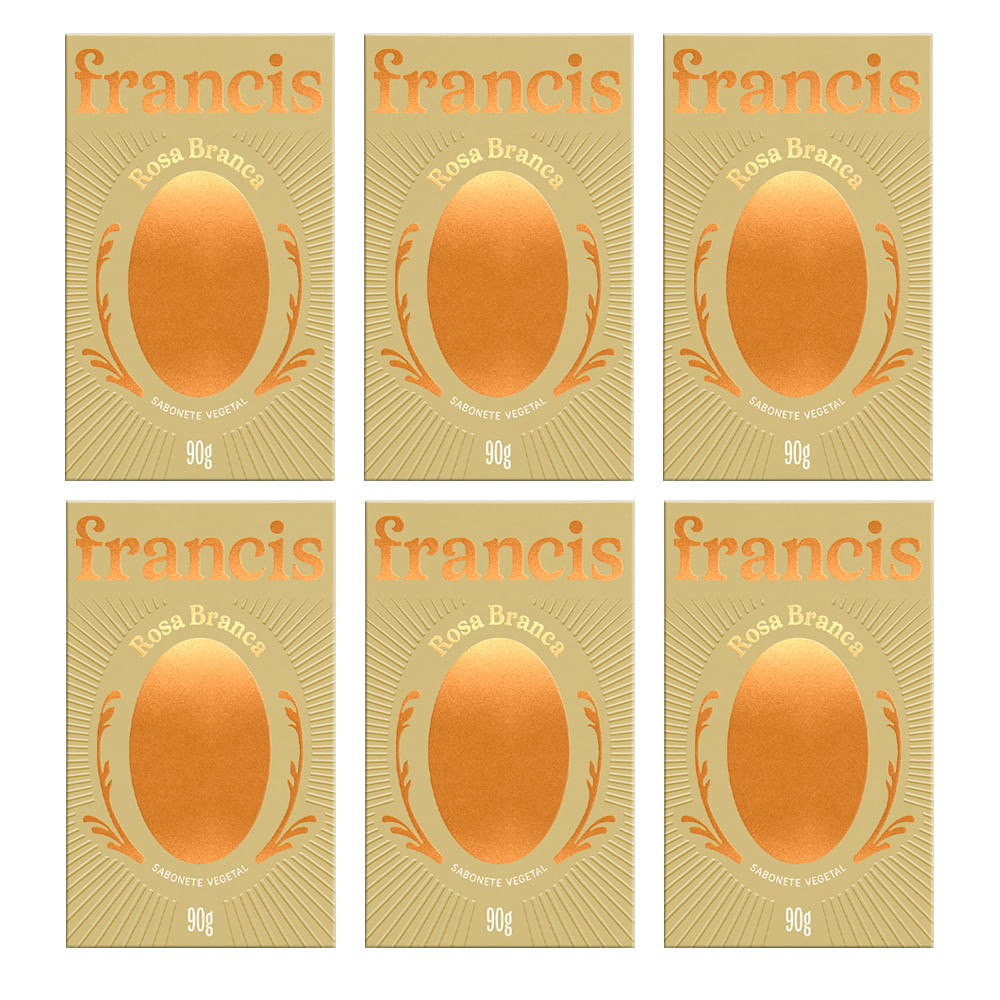 Kit Sabonete Francis Rosa Branca 90g - 6 Unidades