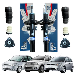 Par Amortecedor Dianteiro + Kit Batente Ecosport Fiesta 1.6