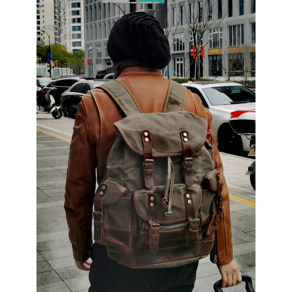 WWIII paraquedista mochila lazer ao ar livre saco de escola grande capacidade motocicleta mochila lona acampamento monta