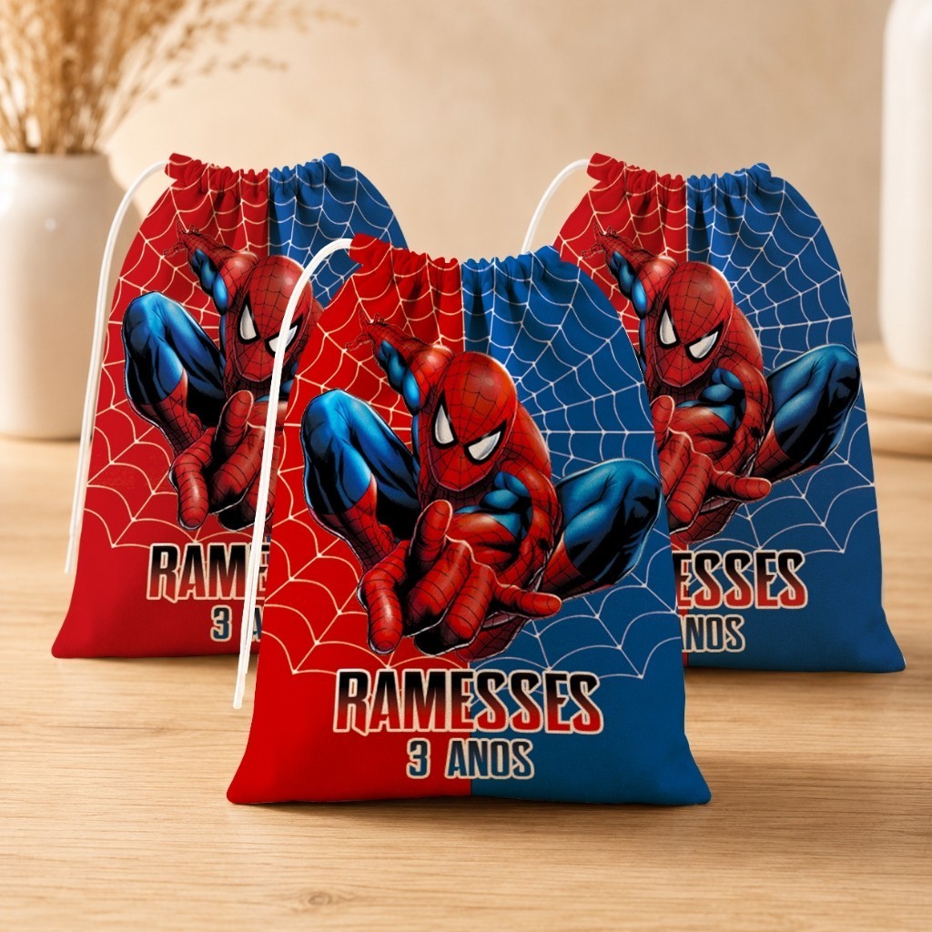 Kit 30 Homem Aranha 2   Lembrancinha Personalizada para Festa Infantil Aniversário e Eventos  (15x20)