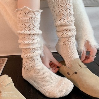 Japonês Retro Weixue mesmo estilo bezerro meias femininas primavera outono branco pilha meias desodorante absorvente de 