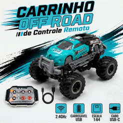 Carrinho De Controle Remoto Off Road Liga Metálica Recarregável Escala 1 64 Brinquedo Menino