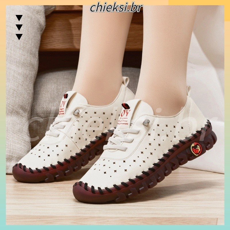 Tênis Plataforma Ortopédicos Femininos em Malha Elástica, Moda Casual Confortável para Caminhada 2374 MRYA BCIF