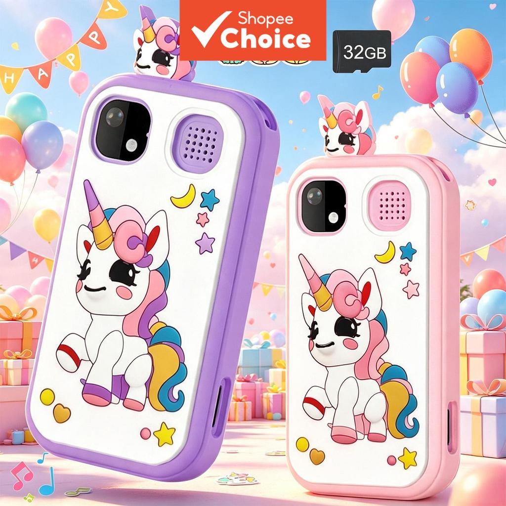 Unicórnio Roxo Crianças Telefone Inteligente Dos Desenhos Animados Foto Adesivos Tela De Toque Fingir Smartphone Brinque