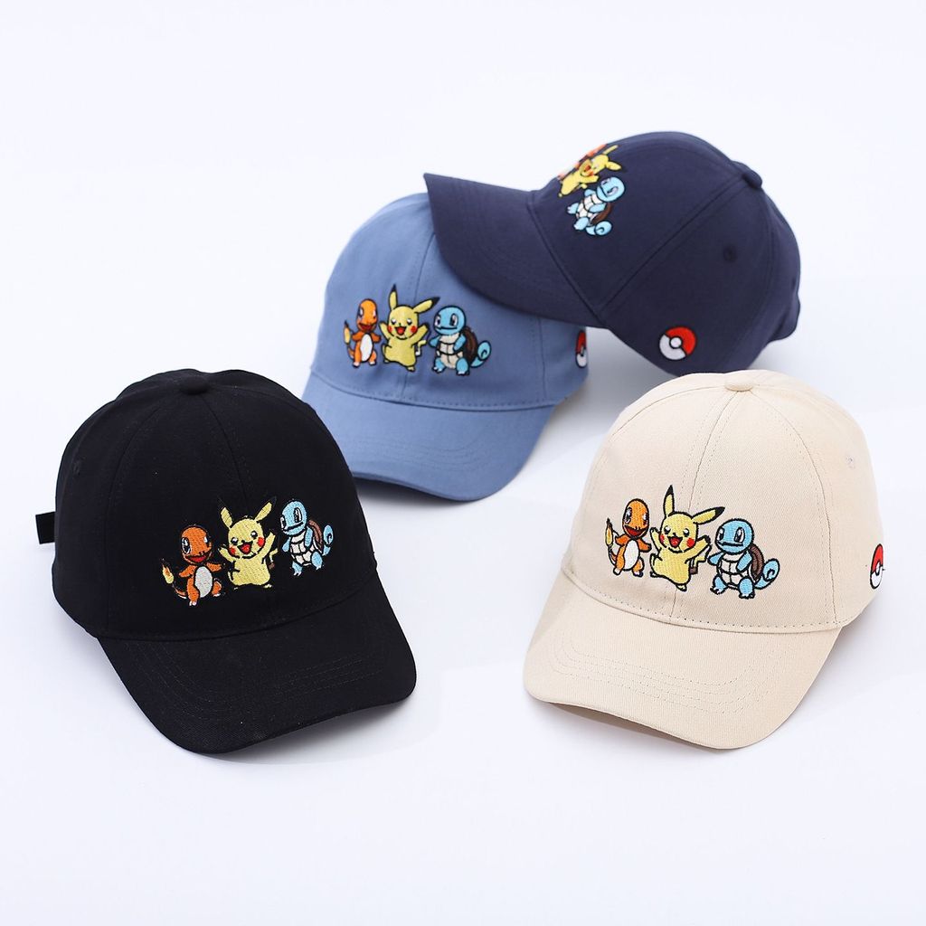Comércio exterior Pokemon dos desenhos animados bordado crianças chapéu boné de beisebol primavera outono meninos menina