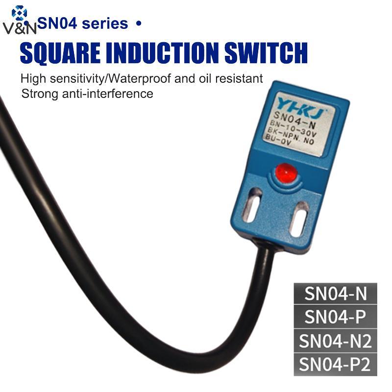 (V & N) NPN PNP SN04-P N2 P2 Interruptor De Proximidade Do Sensor De Detecção De Metal , Usado Para Indução Quadrado .