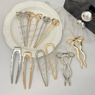 Novo simples arco em forma de u hairpin feminino enrolado bola de cabelo cabeça hairpin acessórios para o cabelo doce bo