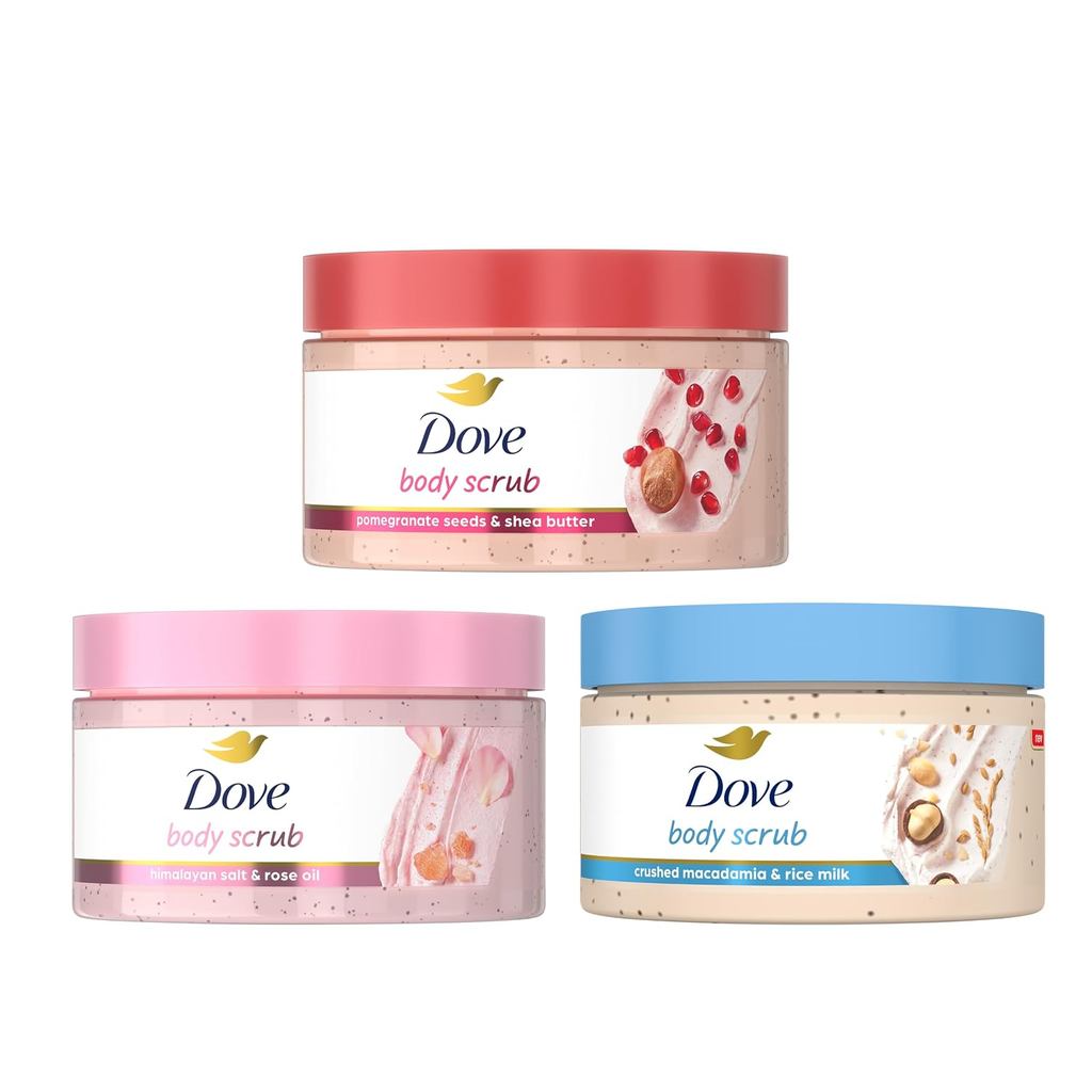 Dove Mixed Body Scub Trial Pack 3 Pack para Mulheres 3.5 oz TLZF