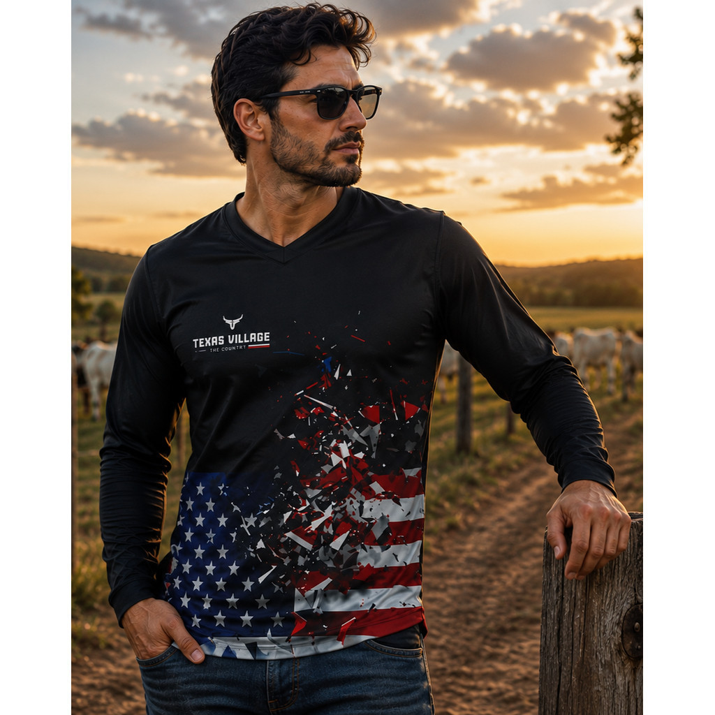 Camisa Termica masculina Proteção UV Manga Longa Blusa Térmica Agro Camiseta Proteção Fator Uv Trabalho Estampa