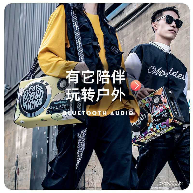 2026 Bluetooth Áudio Influencer k Song Subwoofer Outdoor Graffiti Áudio Bluetooth Bateria de longa duração