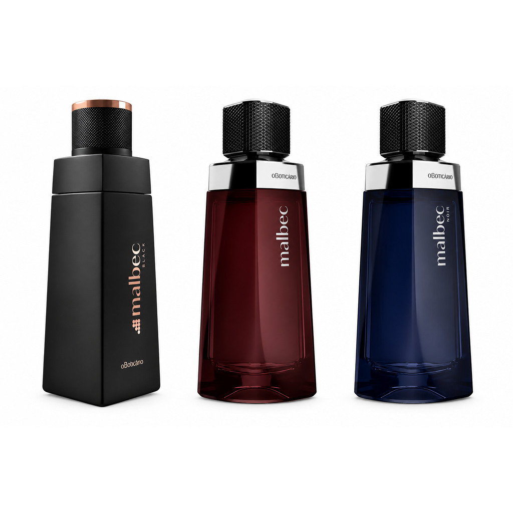 Kit 3 Perfumes Malbeck Masculino – Noir + Black + Original | Aroma Marcante, Alta Fixação e Projeção Duradoura